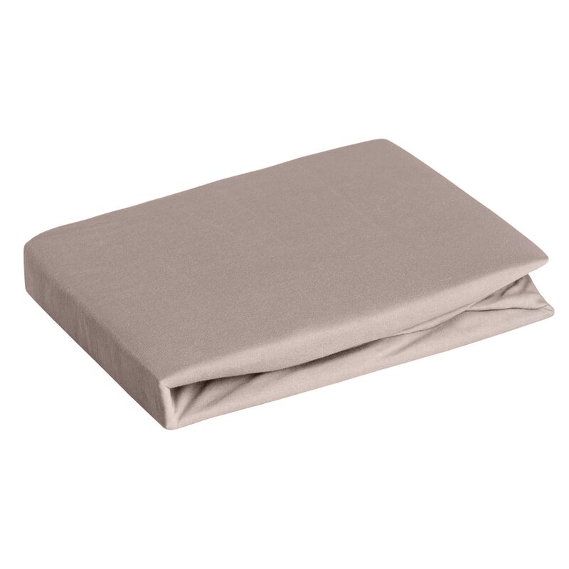Prześcieradło z gumką jersey D91 ciemnobeżowe 220 X 200 X 30 CM – miękkie i elastyczne