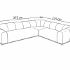 Narożnik Modułowy Tapicerowany Arand Line SL4+S5+RK+SP4 - Nowoczesna Pikowana Sofa Narożna do Salonu 375 cm