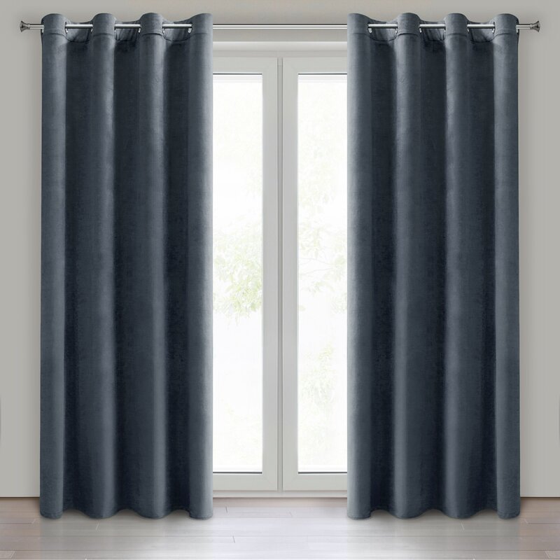 ZASŁONA GOTOWA D91 NAMI 135 X 250 CM CIEMNONIEBIESKI