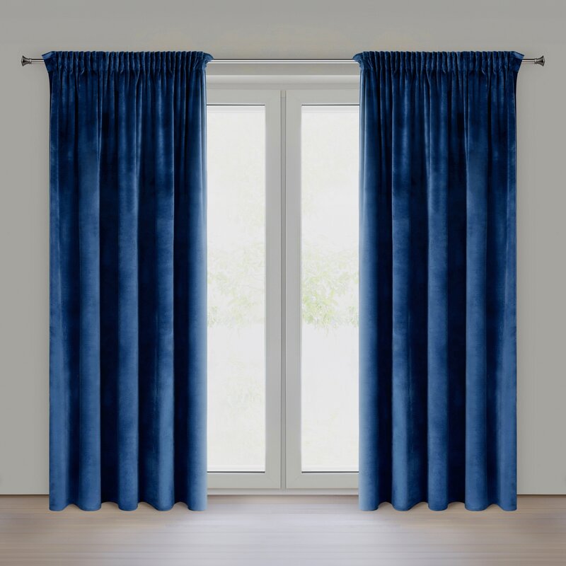 ZASŁONA GOTOWA D91 NAMI NA TAŚMIE 135 X 270 CM GRANATOWY