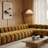 Narożnik Modułowy Tapicerowany Arand Line SL4+S5+RK+SP4 - Nowoczesna Pikowana Sofa Narożna do Salonu 375 cm