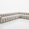 Narożnik Modułowy Tapicerowany Arand Line SL4+S5+RK+SP4 - Nowoczesna Pikowana Sofa Narożna do Salonu 375 cm