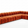 Narożnik Modułowy Tapicerowany Arand Line SL4+S5+RK+SP4 - Nowoczesna Pikowana Sofa Narożna do Salonu 375 cm