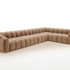Narożnik Modułowy Tapicerowany Arand Line SL4+S5+RK+SP4 - Nowoczesna Pikowana Sofa Narożna do Salonu 375 cm