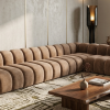 Narożna Sofa Tapicerowana Modułowa Arand Line SL+P+S+SZP - Nowoczesny Narożnik Pikowany z Szezlongiem