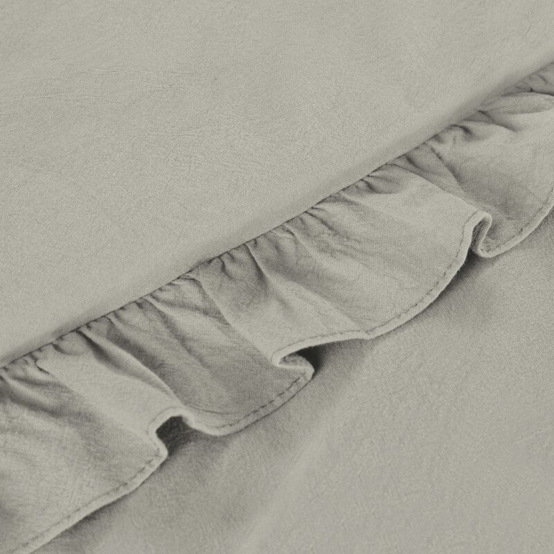 Komplet pościeli bawełnianej z falbanką beżowy 140 X 200 cm – delikatna dla skóry
