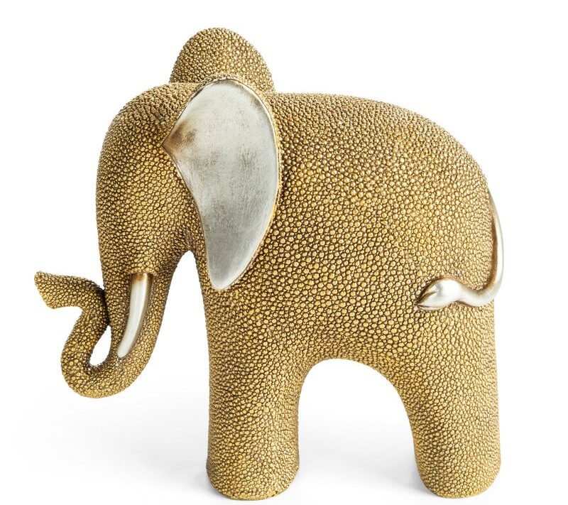 Figurka ceramiczna Lukas złota 18 X 8 X 17 CM – w kształcie słonia