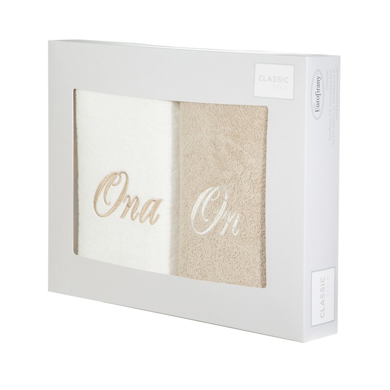 Komplet ręczników ON ONA kremowy 47 X 37 X 7 CM – idealny na prezent