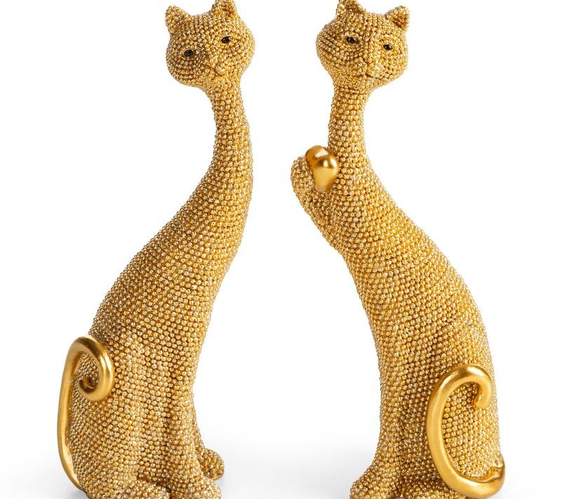 Figurka ceramiczna ELDO złota 7 X 4 X 18 CM – do salonu i sypialni