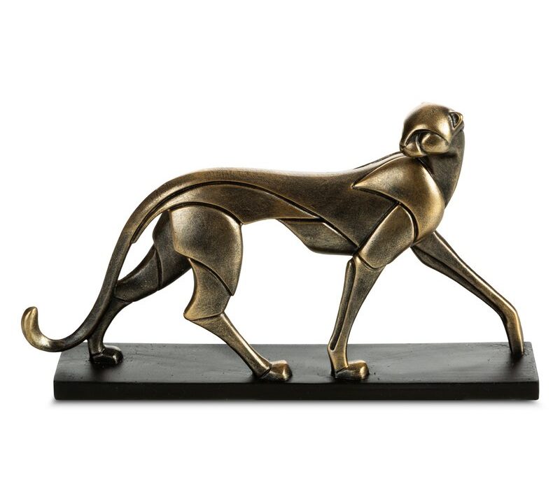 Figurka ceramiczna Madox złota 27 X 5 X 16 CM – do salonu i gabinetu