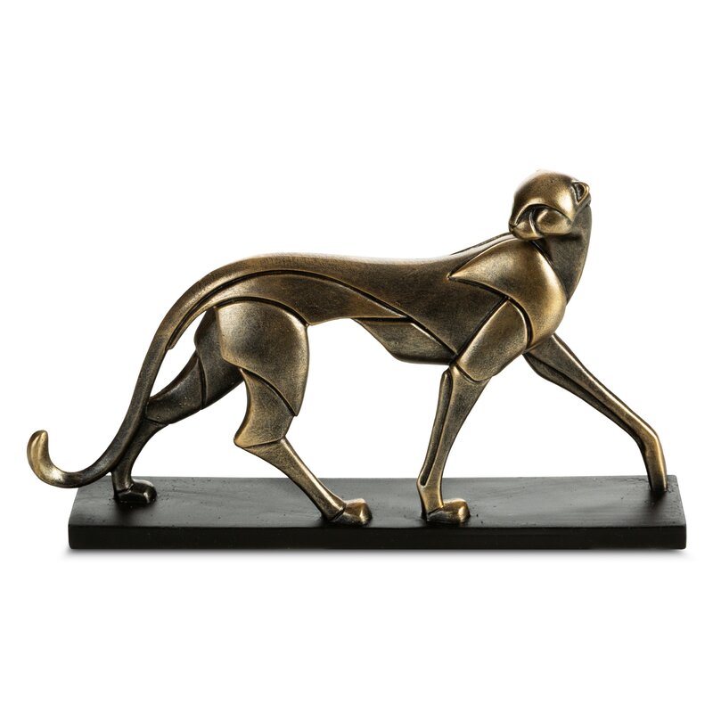 Figurka ceramiczna Madox złota 27 X 5 X 16 CM – do salonu i gabinetu