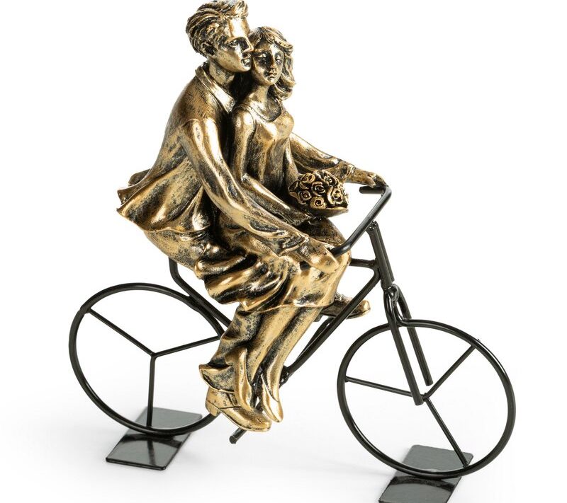 Figurka ceramiczna Velo złota 16 X 7 X 17 cm – romantyczna ozdoba wnętrza