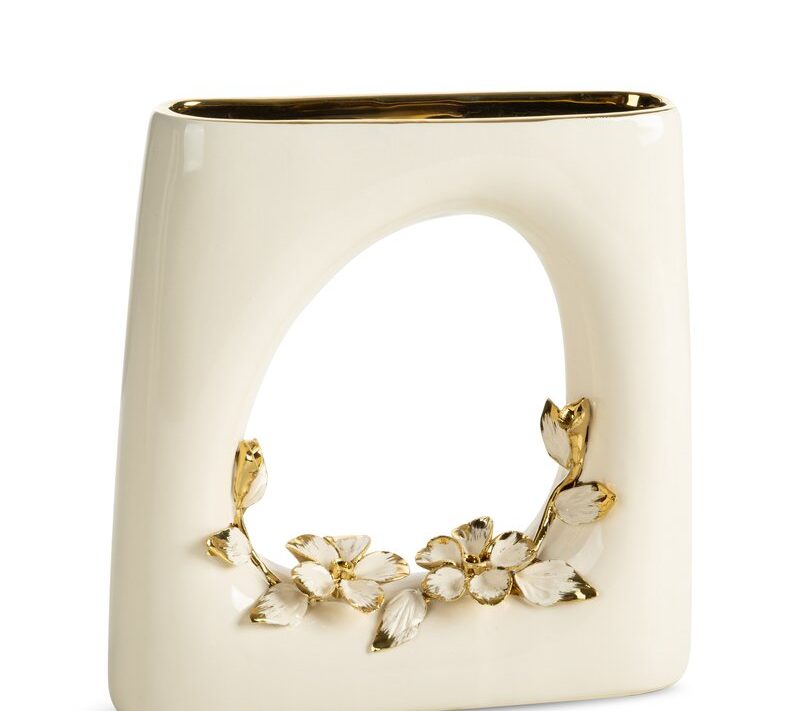 Wazon ceramiczny Rosi kremowy 26 X 7 X 26 CM – do nowoczesnych wnętrz