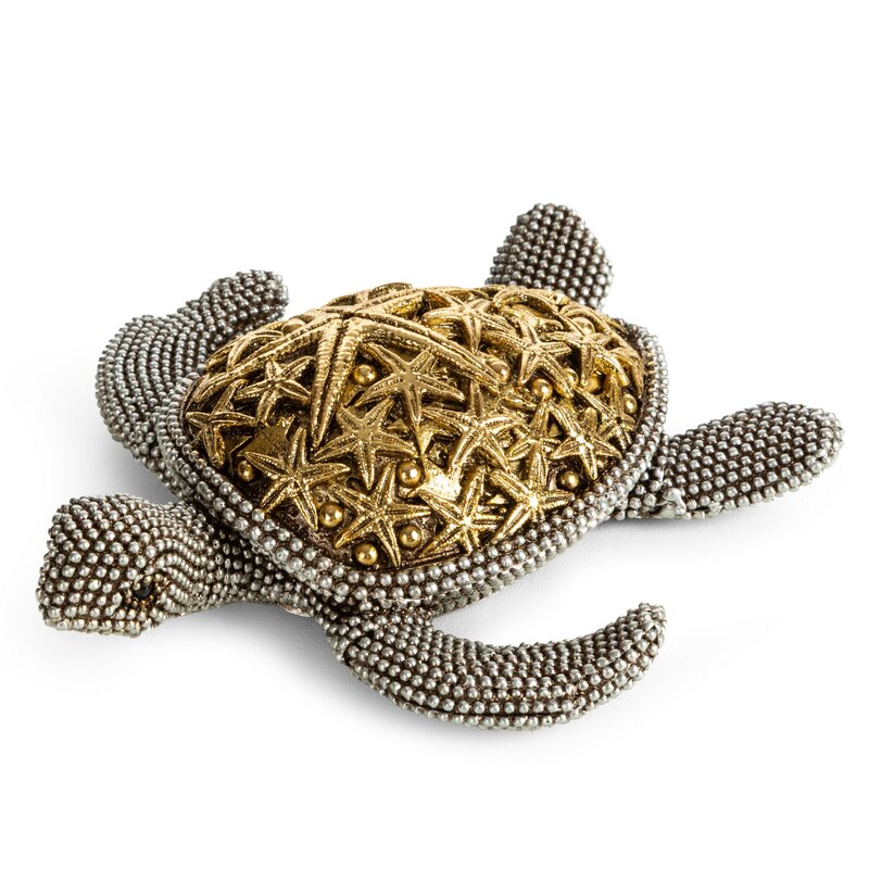 Figurka ceramiczna Eldo srebrna 11 X 12 X 3 cm – z misternym zdobieniem