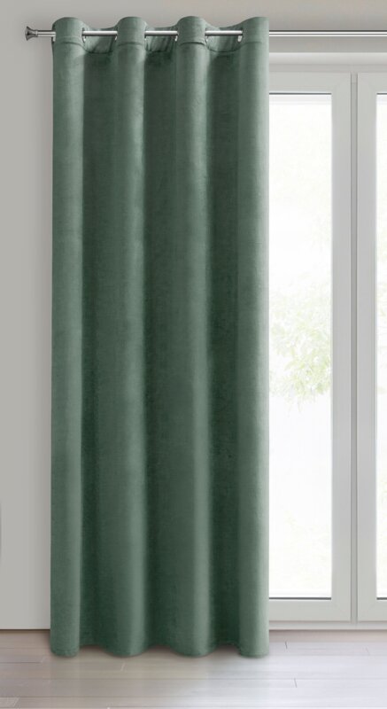 Zasłona gotowa D91 NAMI ciemnomiętowa 135 X 250 CM – welwetowa, miękka tkanina