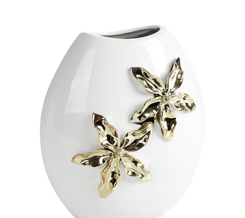 Wazon ceramiczny Noela (03) biały 22 X 13 X 25 CM – do salonu i sypialni