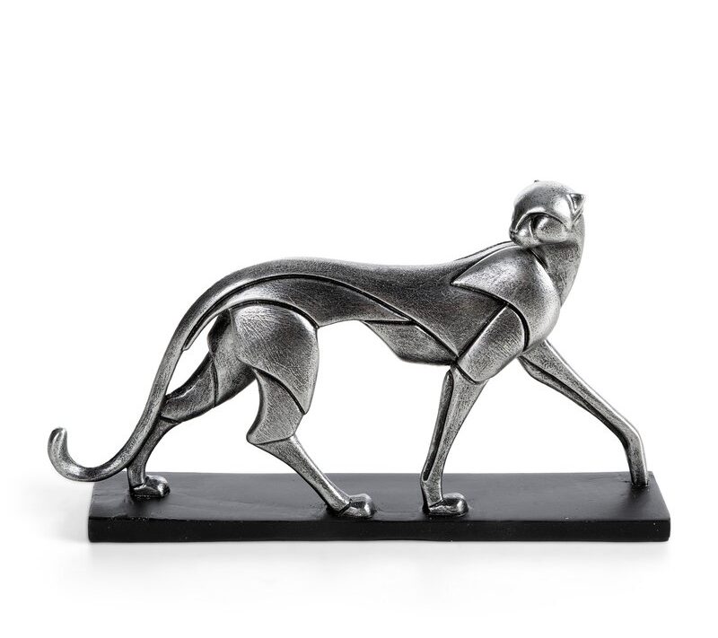 Figurka ceramiczna Madox srebrna 21 X 4 X 12 cm – artystyczny akcent wnętrza