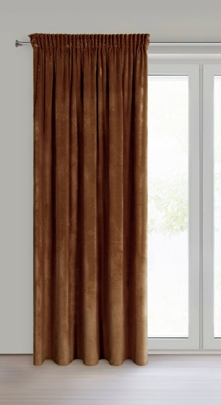 ZASŁONA GOTOWA D91 NAMI NA TAŚMIE 135 X 270 CM RUDY