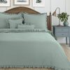Komplet pościeli bawełnianej Falbanka granatowy 160 X 200 cm – naturalna 100% bawełna