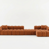 Narożna Sofa Tapicerowana Modułowa Arand Line SL+P+S+SZP - Nowoczesny Narożnik Pikowany z Szezlongiem