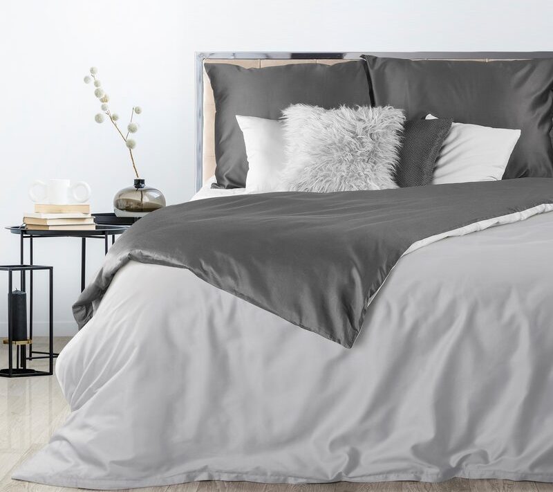 Komplet pościeli NOVA3 jasnoszary 180 X 200 cm – gładka i lekka