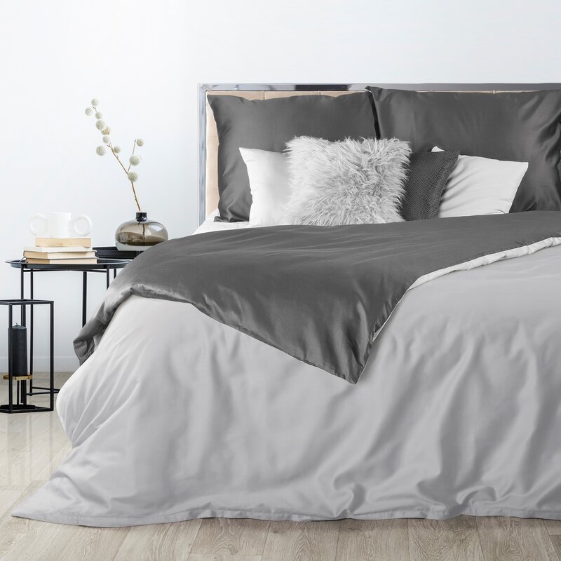 Komplet pościeli NOVA3 jasnoszary 180 X 200 cm – gładka i lekka