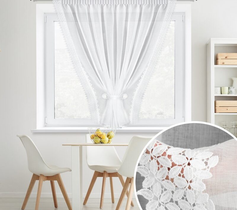 Firana gotowa Hestia 2 biała 200 X 160 cm – pięknie rozprasza światło