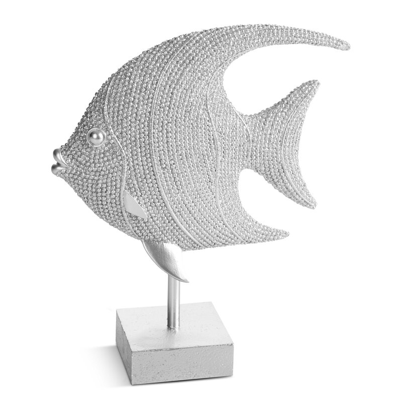 Figurka anioła morskiego ELDO srebrna 20 X 7 X 23 cm – do salonu i sypialni