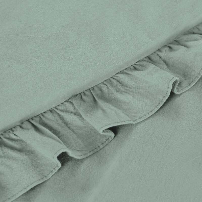 Komplet pościeli bawełnianej z falbankami szałwiowy 220 X 200 cm – 100% bawełna