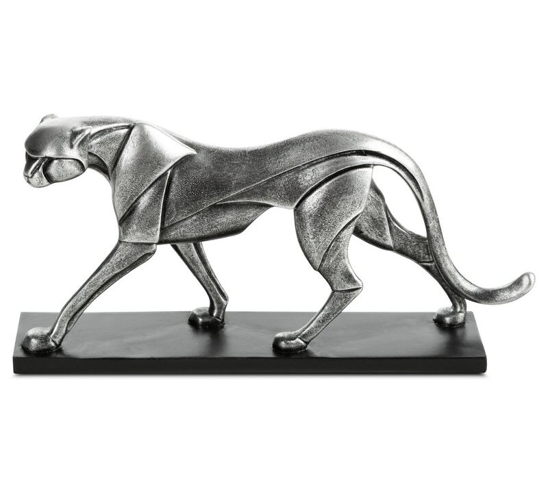 Figurka dekoracyjna Madox srebrna 21 X 5 X 10 CM – do nowoczesnych wnętrz