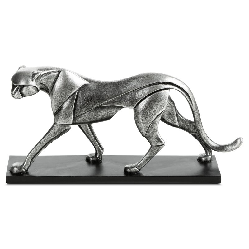 Figurka dekoracyjna Madox srebrna 21 X 5 X 10 CM – do nowoczesnych wnętrz
