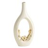 Wazon ceramiczny Rosi (02) kremowy 22 X 8 X 36 cm – na suszone kwiaty