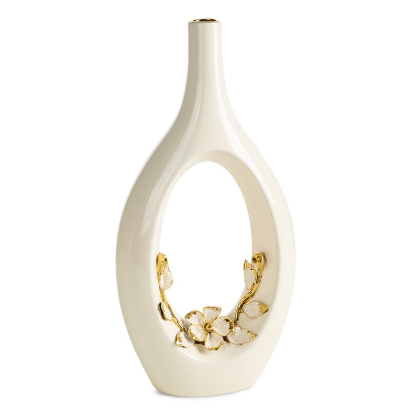 Wazon ceramiczny ROSI (03) kremowy 19 X 9 X 39 CM – na suszone kwiaty