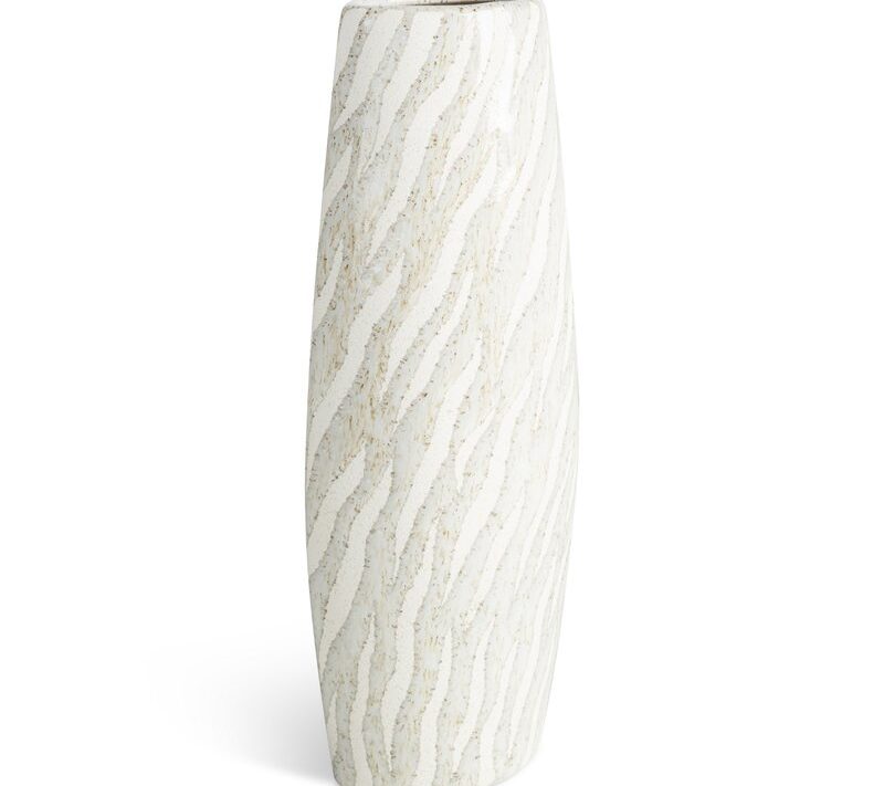 Wazon ceramiczny Ada biały 13 X 7 X 35 CM – na susze i kwiaty