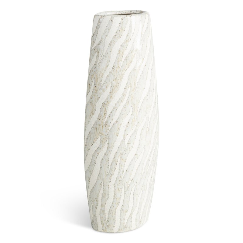 Wazon ceramiczny Ada biały 13 X 7 X 35 CM – na susze i kwiaty