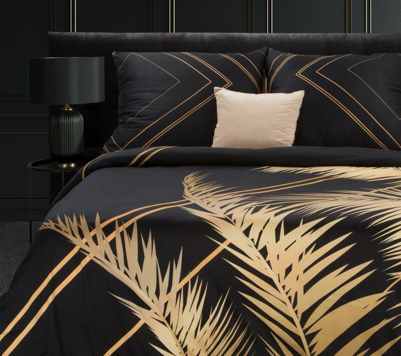 Komplet pościeli Victoria 9 Makosa czarno-złota 140X200 – stworzy styl glamour w sypialni
