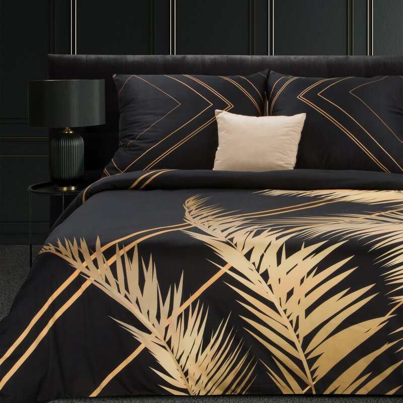 Komplet pościeli Victoria 9 Makosa czarno-złota 140X200 – stworzy styl glamour w sypialni