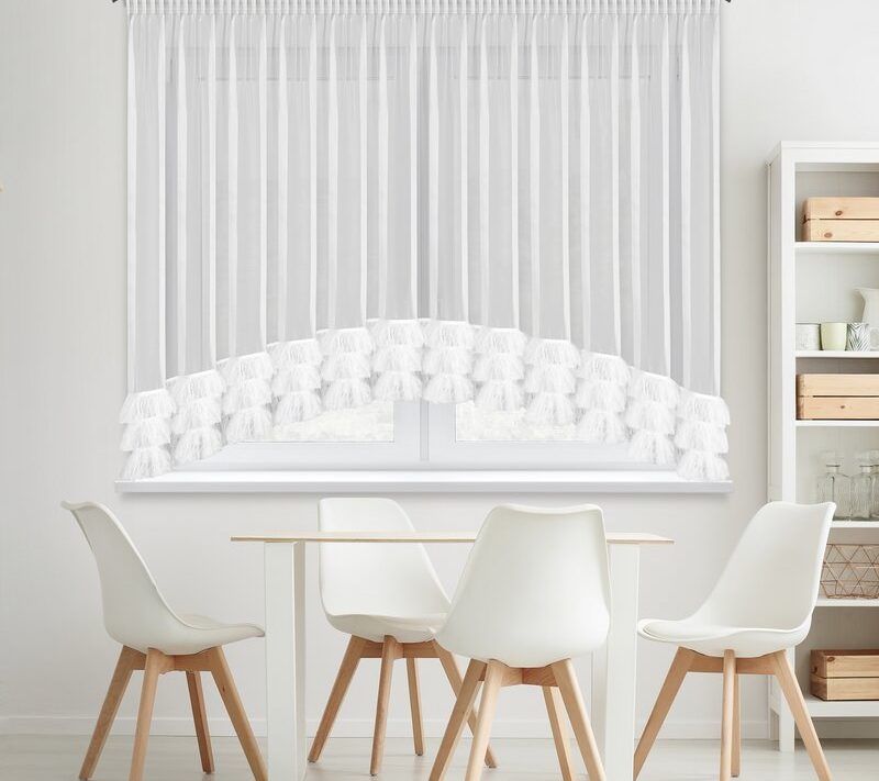 Firana gotowa na taśmie Arabella biała 400 X 160 cm – pięknie rozprasza światło