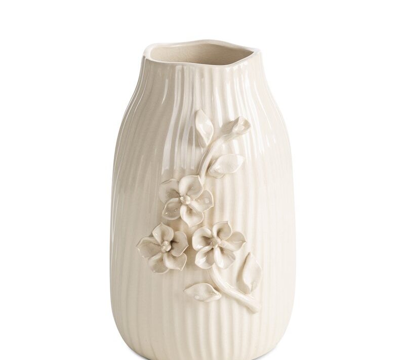 Wazon ceramiczny Taylor kremowy 17 X 16 X 25 cm – na susze i kwiaty