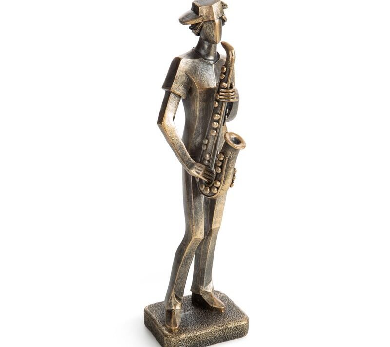 Figurka ceramiczna Melody złota 9 X 9 X 29 CM – złocisty blask
