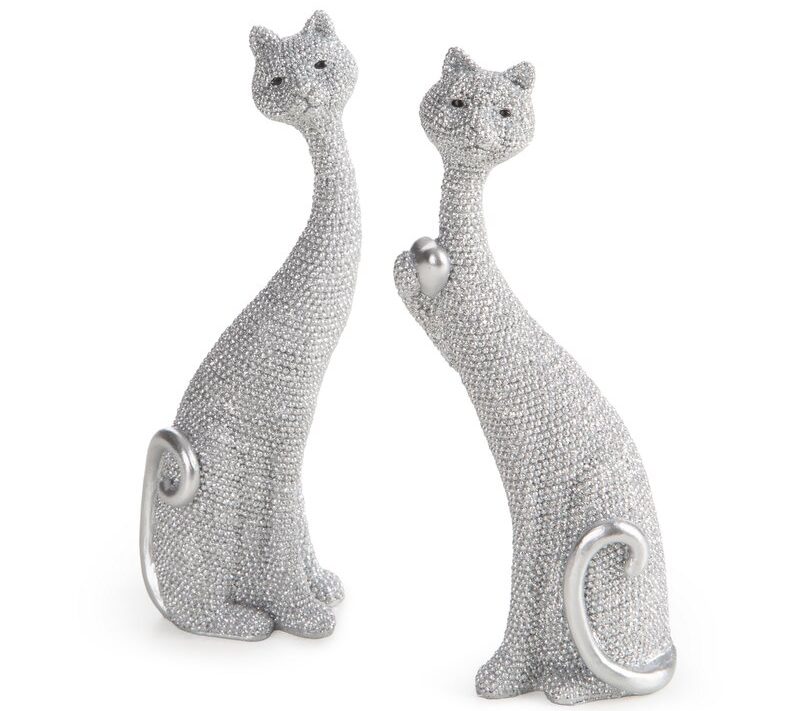 Figurka ceramiczna ELDO srebrna 7 X 4 X 18 CM – subtelny blask