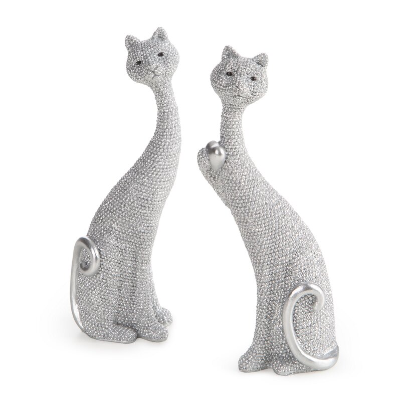 Figurka ceramiczna ELDO srebrna 7 X 4 X 18 CM – subtelny blask