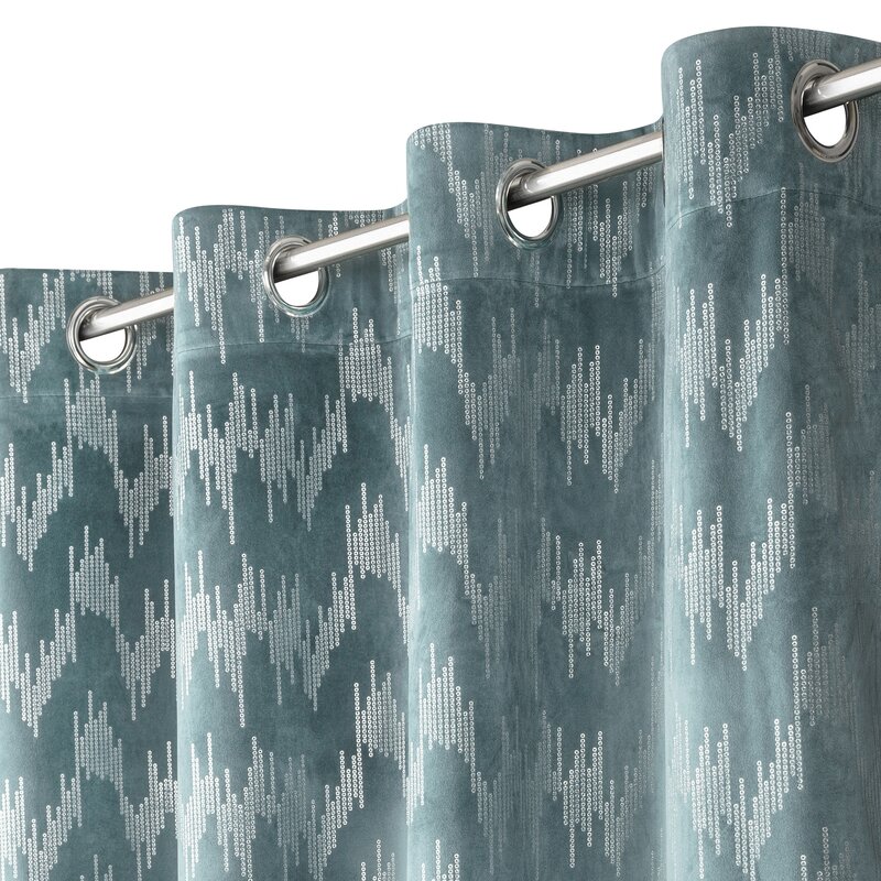 Zasłona gotowa Achill morska 140 X 250 cm – welwetowa, miękka w dotyku