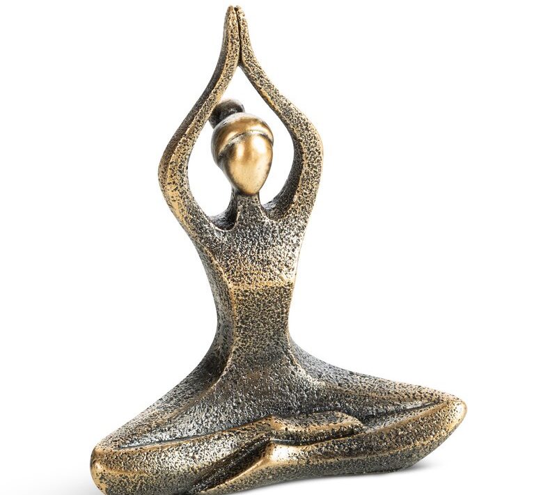 Figurka ceramiczna Lady złota 12 X 6 X 14 CM – spokój i harmonia