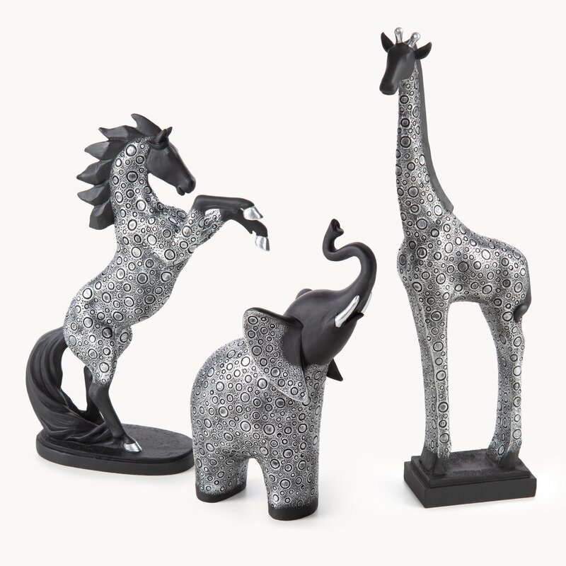 Figurka ceramiczna TRAVIS stalowa 19 X 7 X 26 CM – nowoczesny akcent do wnętrz