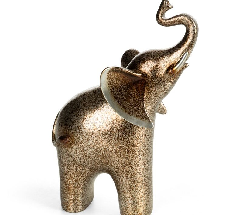 Figurka dekoracyjna Tadeo srebrna 16 X 8 X 24 CM – symbol szczęścia