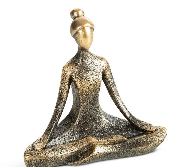 Figurka ceramiczna Lady złota 12 X 6 X 11 CM – dla spokoju i harmonii