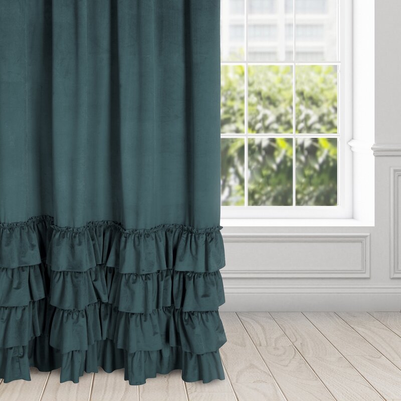 Zasłona gotowa Charlotte1 morska 140 X 270 CM – gotowa do zawieszenia