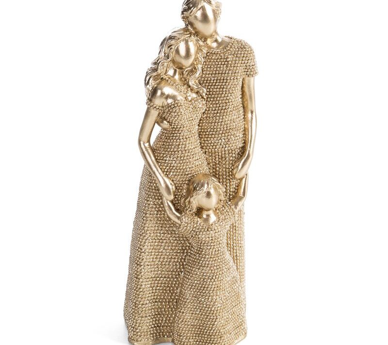 Figurka ceramiczna Eldo szampańska 9 X 8 X 22 cm – symbol miłości i rodziny
