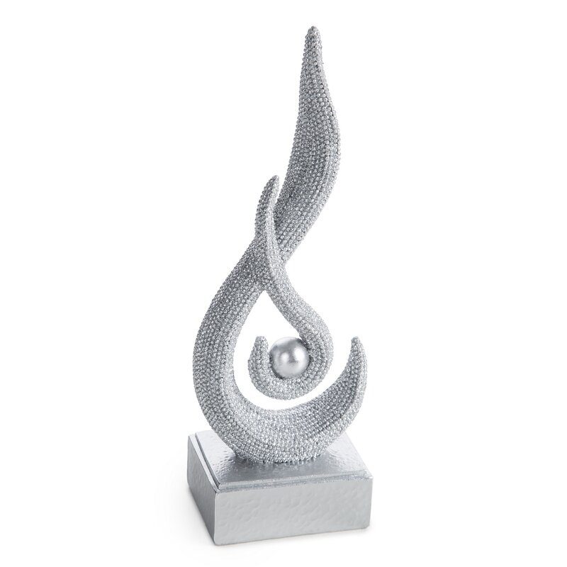 Figurka ceramiczna ELDO srebrna 8 X 5 X 21 CM – wyrazisty akcent